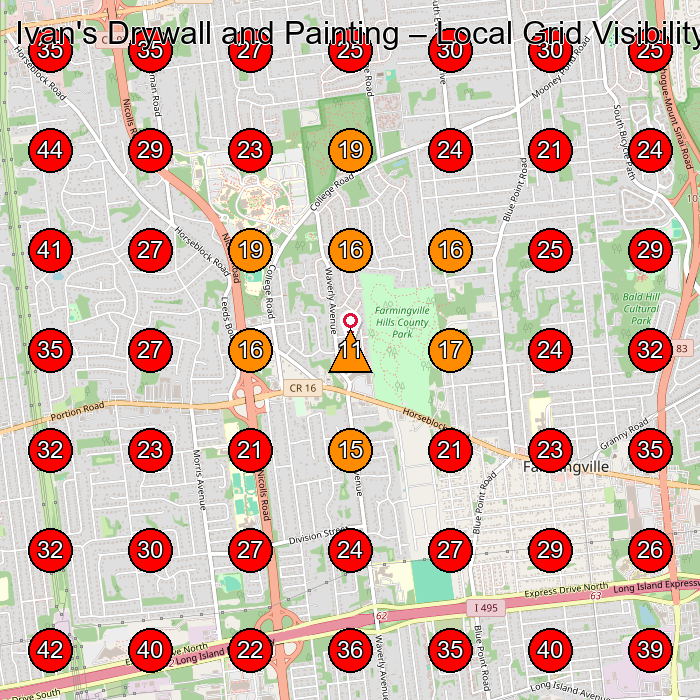 Ivan's Drywall and Painting GeoGrid visibility map for Dry Wall Contractor in Bohemia